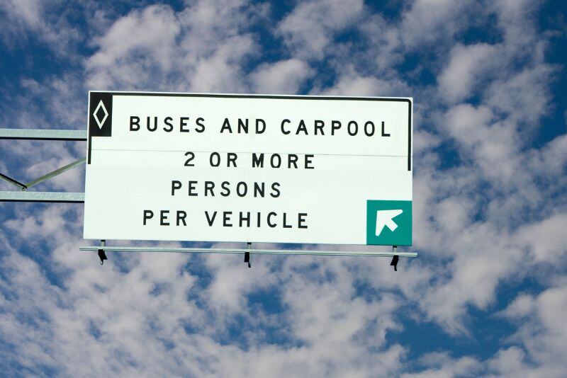 Bus and Carpool Lane sign