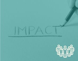 A pencil writes the word impact