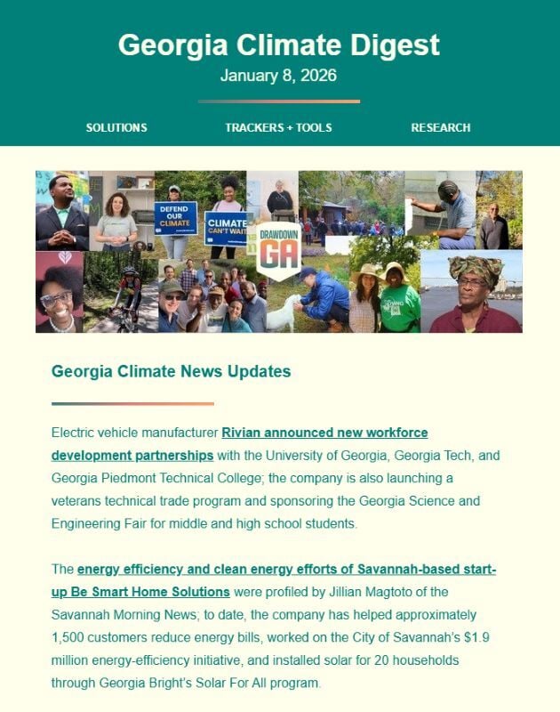 screenshot of newsletter text
