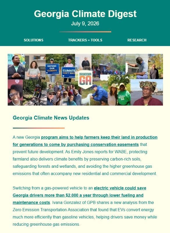 screenshot of a sample newsletter
