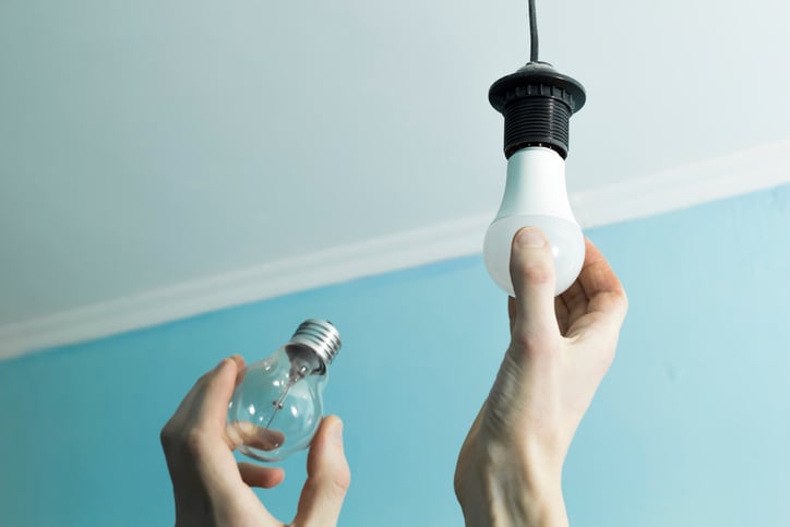 Changing light bulb from incandescent to LED